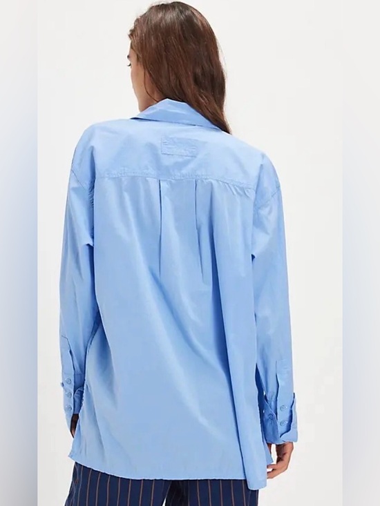 Free People We The Free Hallie French Cuff Shirt. Blue vista - Picture 2 of 3